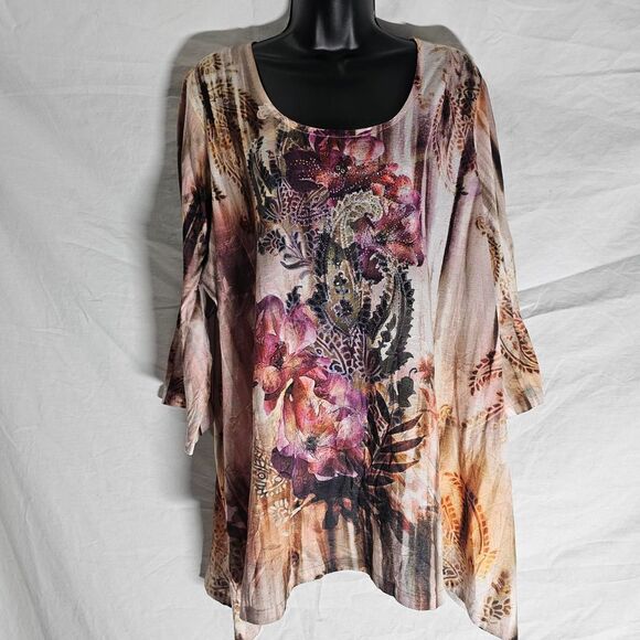 Vintage y2k whimsigoth cottage core 3/4 sleeve blouse - Picture 3 of 4